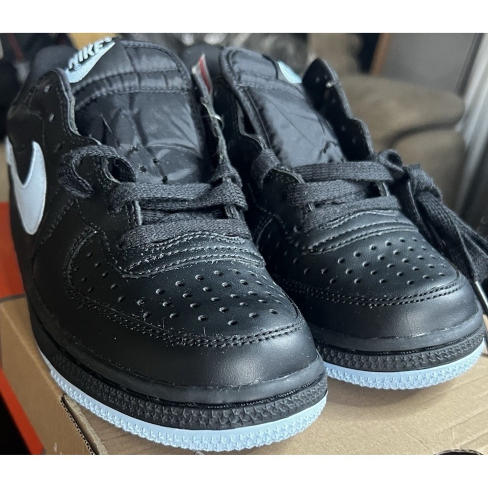 Nike Court Vision Low Women's Size 7.5 Lace-Up Black/Sky Blue Comfort Sneakers - Picture 3 of 9